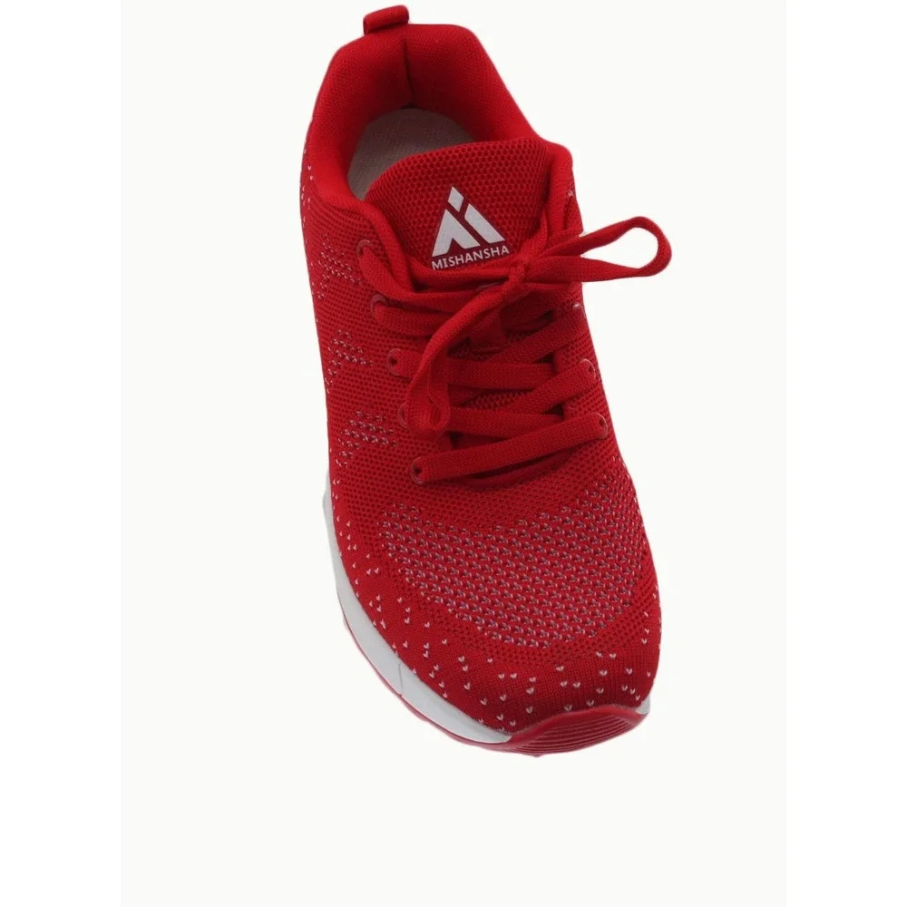 Mishansha Womens Red‎ Knit Air Cushion Running Sneakers Walking Shoes Size 9